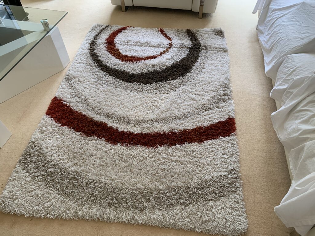 Grey Red Rug